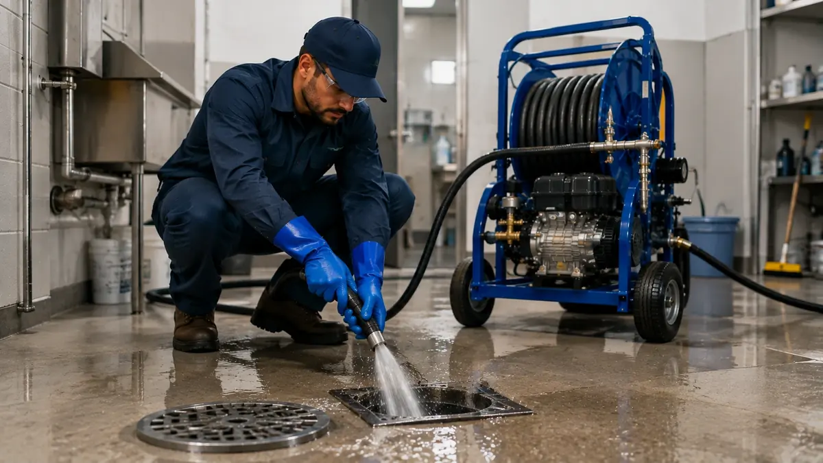 Floor Drain Hydro Jet Cleaning in Sun City