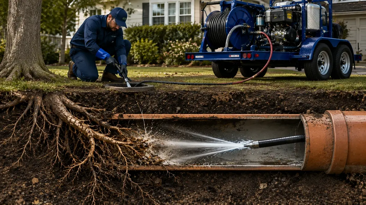 Tree Root Removal with Hydro Jetting in Sun City